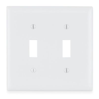 Legrand&reg; Deluxe Wall Plate - Toggle Switch, 2-Gang, White H-12866W