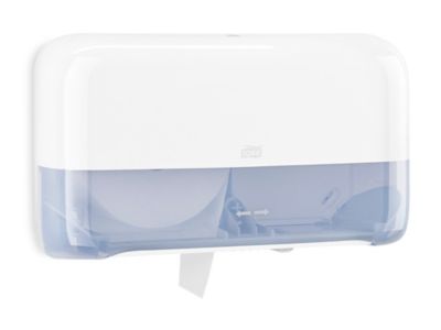 Tork&reg; Mini Jumbo Bath Tissue Dispenser - Plastic, Double Roll, White H-12918W