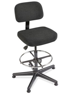 Fabric Office Stool - Black H-7589BL - Uline