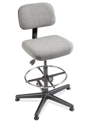 Fabric Office Stool - Black H-7589BL - Uline