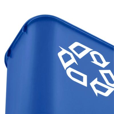 Rubbermaid 14 Gallon Stacking Recycle Bin - Blue Rectangular Polyethylene Container