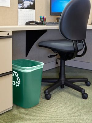 Rubbermaid® Office Recycling Container - 7 Gallon, Green H-1384G