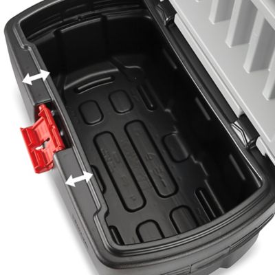 Rubbermaid ActionPacker Lockable Storage Box, 35 Gal, Grey and