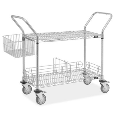 Chrome Heavy-Duty Wire Cart - 72 x 24 x 41, 3 Shelf H-1758 - Uline