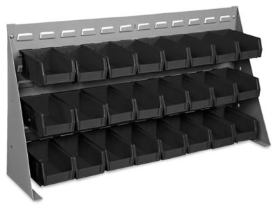 Bench Rack - 37 x 19" with 7 1/2 x 4 x 3" Black Bins H-1425BL