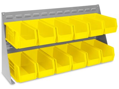 Wall Mount Panel Rack - 36 x 19 with 5 1/2 x 4 x 3 Yellow Bins - ULINE - H-1909Y