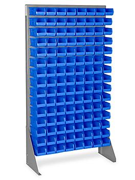 Single Sided Floor Rack Bin Organizer with 7 1/2 x 4 x 3" Bins