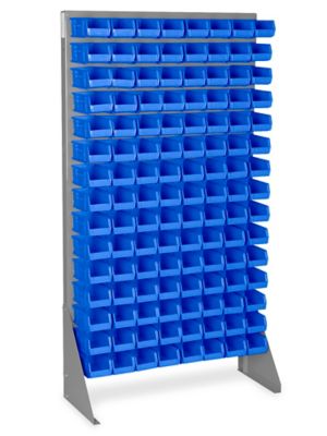 Bench Rack - 37 x 19 with 7 1/2 x 4 x 3 Blue Bins - ULINE - H-1425BLU