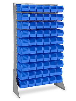 Single Sided Floor Rack Bin Organizer with 11 x 5 1/2 x 5" Bins