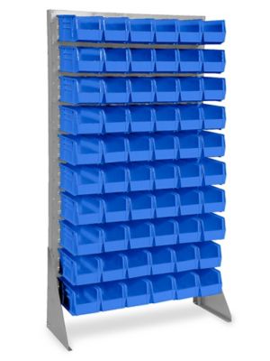  Single Sided Floor Rack Bin Organizer with 11 x 5 1/2 x 5" Bins