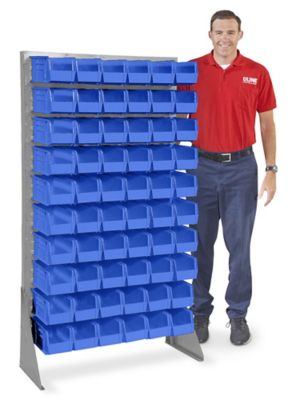Single Sided Floor Rack Bin Organizer with 11 x 5 1/2 x 5