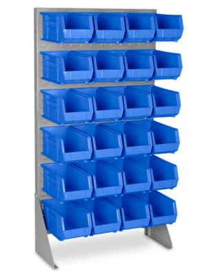  Support de rangement sur pied à une face pour bacs avec bacs de 15 x 8 x 7 po