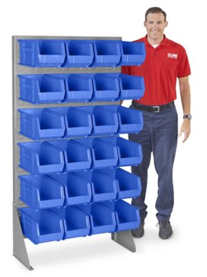 Organizador de Gavetas con Rack de Piso de un Lado con Gavetas Azules de 15  x 8 x 7 H-1430BLU - Uline