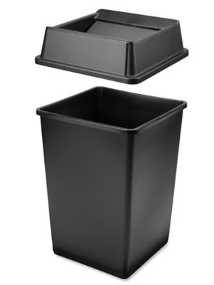 Rubbermaid® Hands-Free Trash Can - 35 Gallon, Black H-1467BL - ULINE