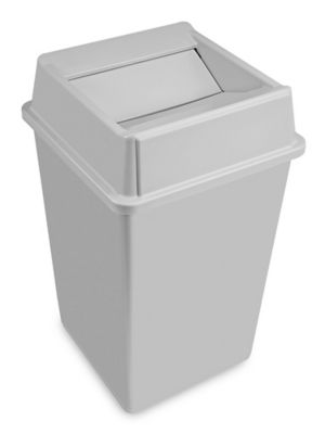 Rubbermaid FGST40SSPL 25 gal Square Metal Step Trash Can, 19L x 19W x  30H, Stainless