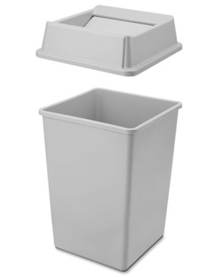 Commercial trash can Rubbermaid Untouchable lid gray