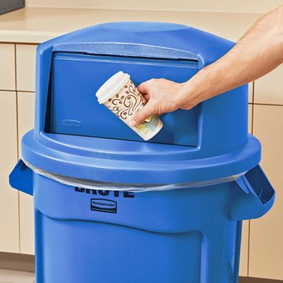 Rubbermaid Roughneck 32 Gal. Blue Trash Can with Lid - Foley Hardware