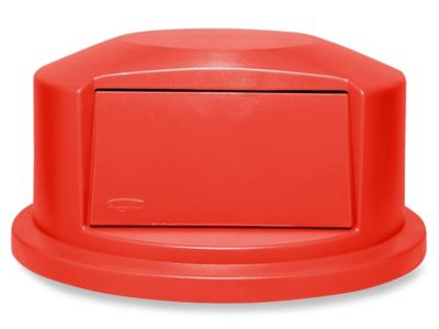 Rubbermaid BRUTE 28 Gallon Red Square Trash Can and Snap-Lock Lid