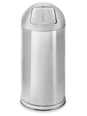 Domed Waste Trash Can - Steel, 15 Gallon H-1476