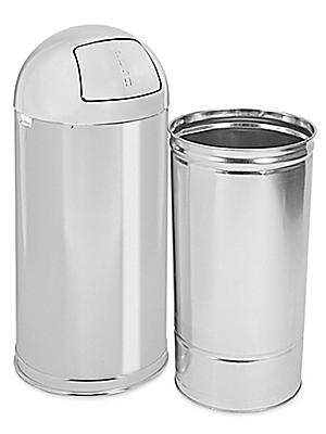 Rubbermaid Commercial Fire-Resistant Dome Receptacle Round Steel 15gal Mirror Stainless