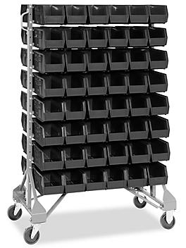 Standard Mobile Stackable Bin Organizer - 11 x 5 1/2 x 5" Black Bins H-1489BL