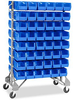 Standard Mobile Stackable Bin Organizer - 11 x 5 1/2 x 5" Blue Bins H-1489BLU