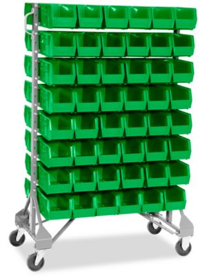 Standard Mobile Stackable Bin Organizer - 11 x 5 1/2 x 5" Green Bins H-1489G