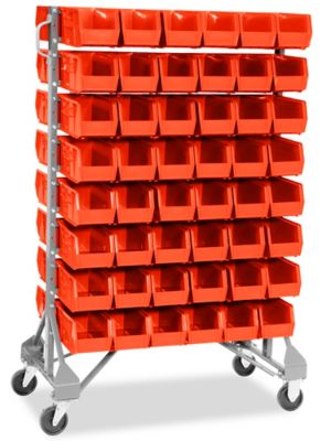 Standard Mobile Stackable Bin Organizer - 11 x 5 1/2 x 5" Red Bins H-1489R