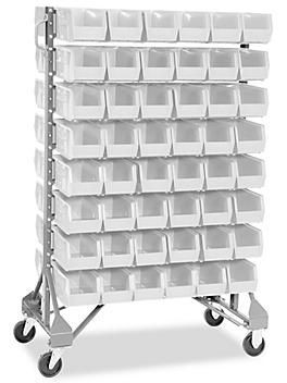 Standard Mobile Stackable Bin Organizer - 11 x 5 1/2 x 5" White Bins H-1489W