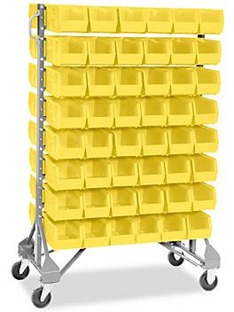 Standard Mobile Stackable Bin Organizer - 11 x 5 1/2 x 5" Yellow Bins H-1489Y