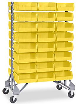 Standard Mobile Stackable Bin Organizer - 11 x 11 x 5" Yellow Bins H-1490Y