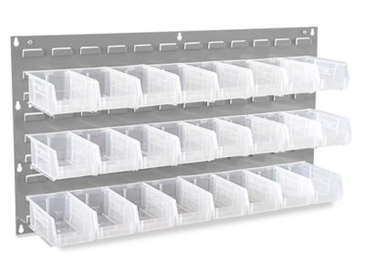 Wall Mount Panel Rack - 36 x 19 with 11 x 5 1/2 x 5 Yellow Bins H-1494Y -  Uline