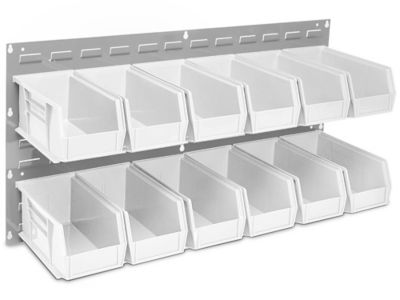 Wall Mount Panel Rack - 36 x 19 with 5 1/2 x 4 x 3 Yellow Bins - ULINE - H-1909Y