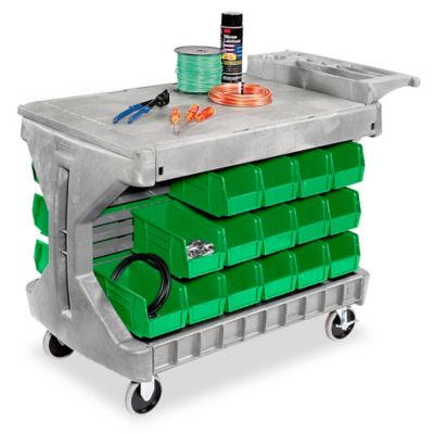 Bin Utility Cart - 11 x 5 1/2 x 5" Green Bins H-1496G