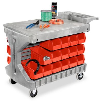 Uline Utility Cart with Pneumatic Wheels - 45 x 25 x 37, Gray H