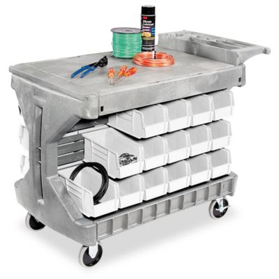 Bin Utility Cart - 11 x 5 1/2 x 5" White Bins H-1496W