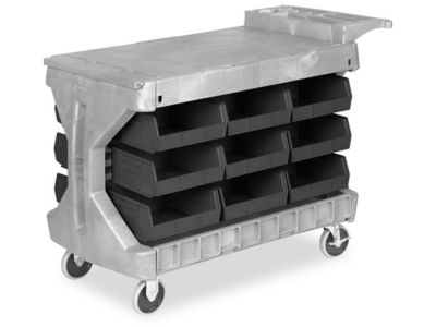 Bin Utility Cart - 11 x 11 x 5" Black Bins H-1497BL