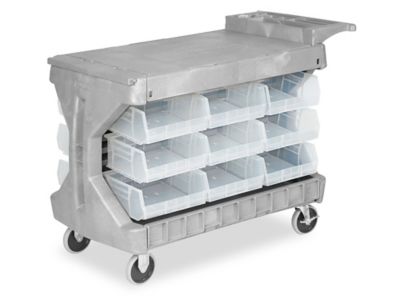 Bin Utility Cart - 11 x 11 x 5" Clear Bins H-1497C
