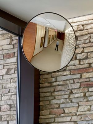 Miroir de sécurité convexe en verre – 26 po, usage intérieur H