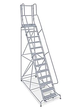 13 Step Rolling Safety Ladder - Unassembled with 20" Top Step H-1555-20