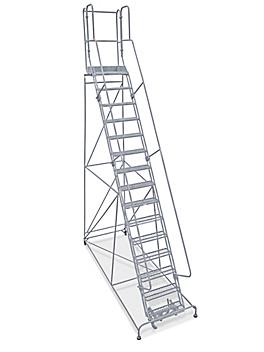 15 Step Rolling Safety Ladder - Unassembled with 30" Top Step H-1557-30