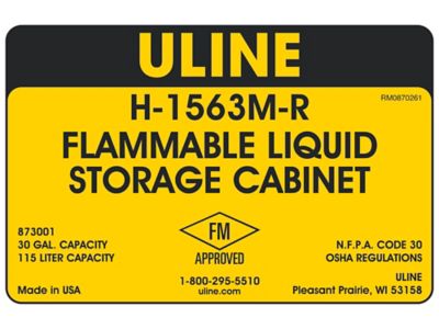 Flammable Storage Cabinet - Standard, Manual Doors, Red, 30 Gallon