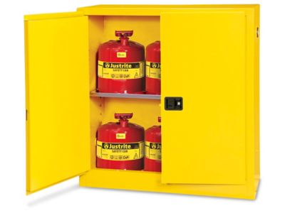 Standard Flammable Storage Manual Doors, Yellow, 30 Gallon H