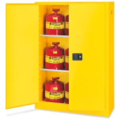 Standard Flammable Storage Manual Doors, Yellow, 45 Gallon H