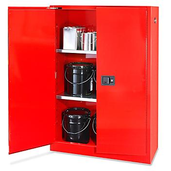 Standard Flammable Storage Cabinet - Self-Closing Doors, Red, 45 Gallon H-1564S-R