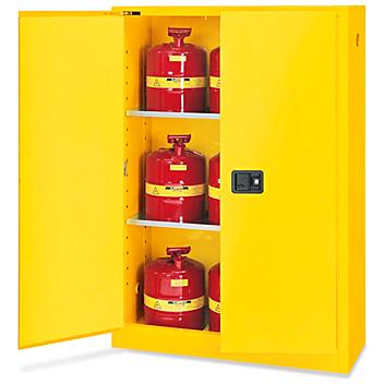 Standard Flammable Storage Cabinet - Self-Closing Doors, Yellow, 45 Gallon H-1564S-Y