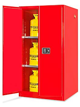 Standard Flammable Storage Cabinet - Manual Doors, Red, 60 Gallon H-1565M-R