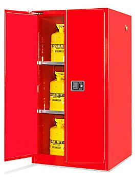 Standard Flammable Storage Cabinet - Self-Closing Doors, Red, 60 Gallon H-1565S-R
