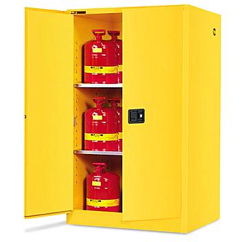 Standard Flammable Storage Cabinet - Self-Closing Doors, Yellow, 60 Gallon H-1565S-Y
