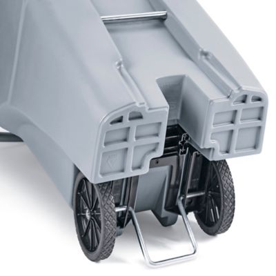 ULINE Trash Can with Wheels - 95 Gallon, Black - H-7938BL